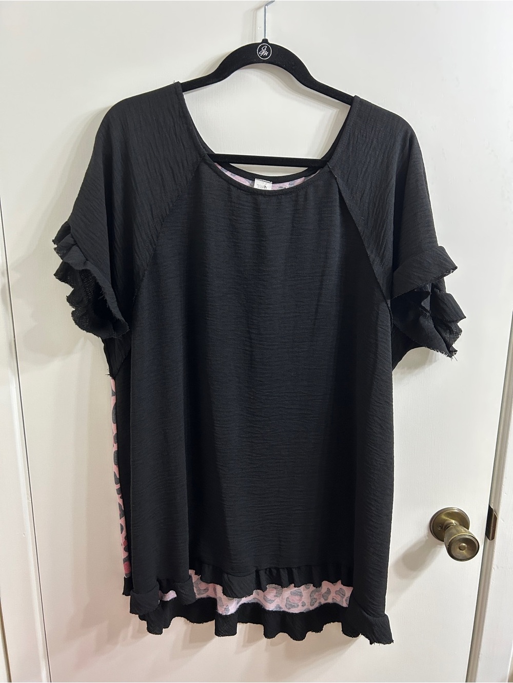 Women’s Black Ruffle Sleeve Top